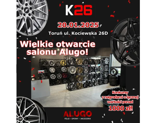 Z przyjemnością zapraszamy Was na wielkie otwarcie naszego nowego salonu felg Alugo, które odbędzie się już 20 stycznia! Znajduj